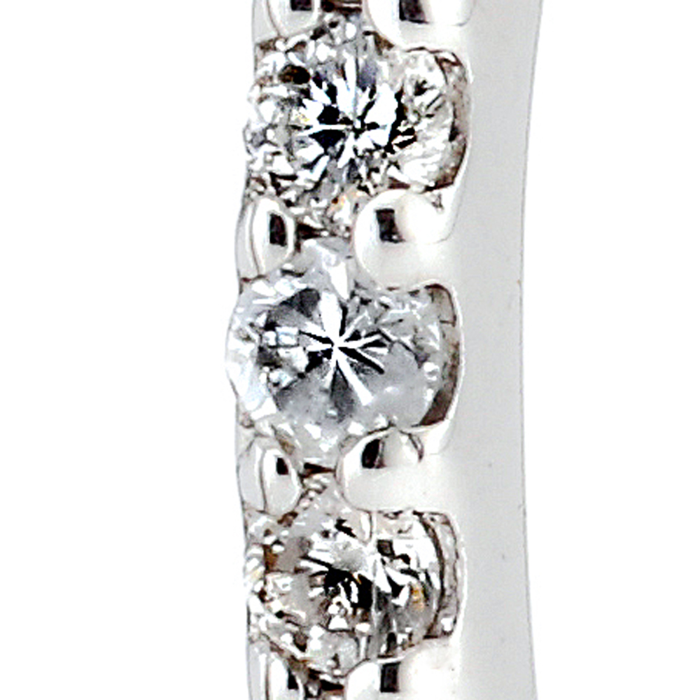プラチナ ダイヤモンド フープピアス バネ式開閉タイプ 2PE9605(合計0.1ct)4枚目