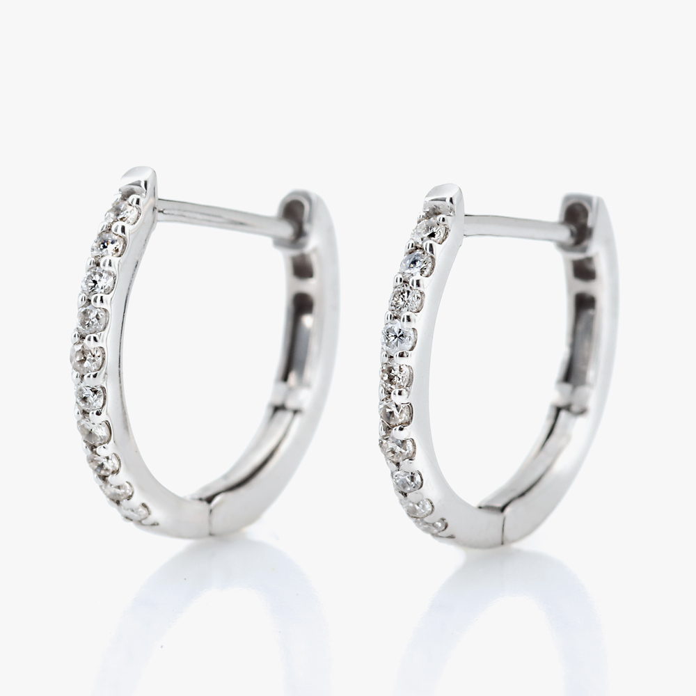 プラチナ ダイヤモンド フープピアス バネ式開閉タイプ 2PE9605(合計0.1ct)5枚目