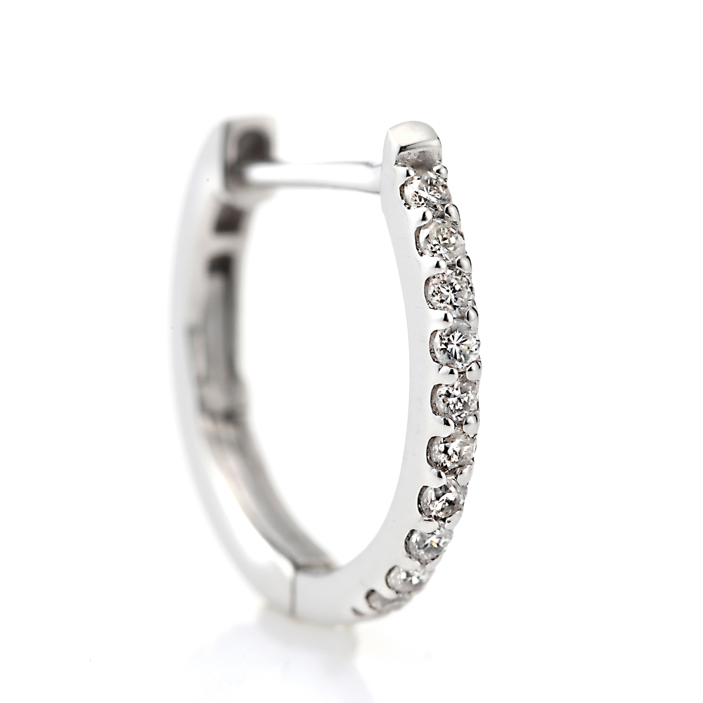プラチナ ダイヤモンド フープピアス バネ式開閉タイプ 2PE9605(合計0.1ct)6枚目