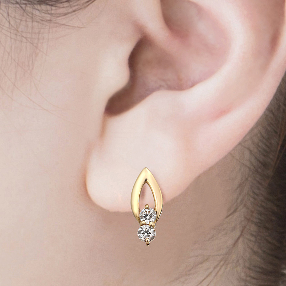 K18YG ダイヤモンド ピアス(金属素材の選択が可能)(4石合計0.2ct)10枚目