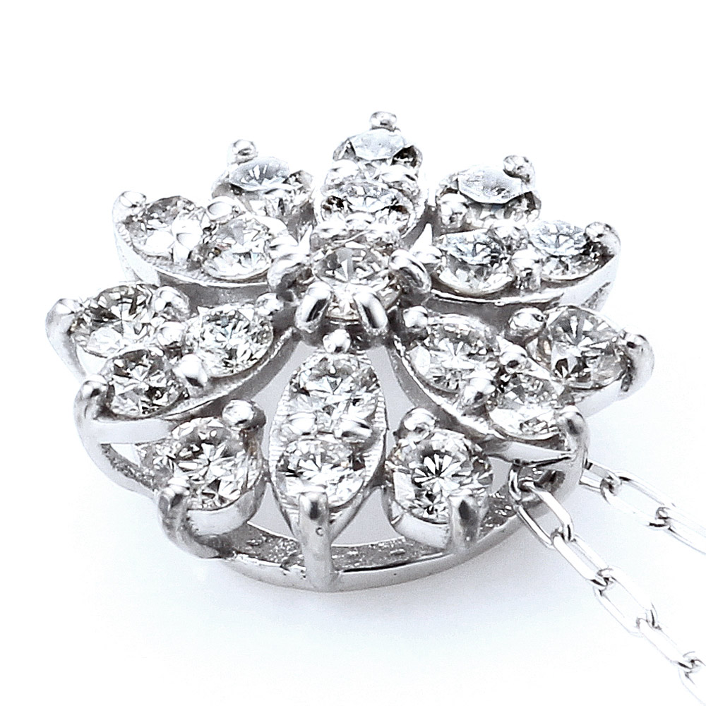 K18WG ダイヤモンド ペンダントネックレス（合計0.5ct）7枚目